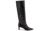 PENELOPE BLACK LEATHER KNEE HIGH BOOTS