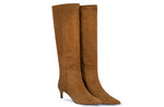 LONDON BROWN SUEDE KNEE HIGH BOOTS
